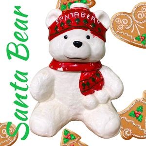 Vintage Rare 1985 Santa Bear Cookie Jar